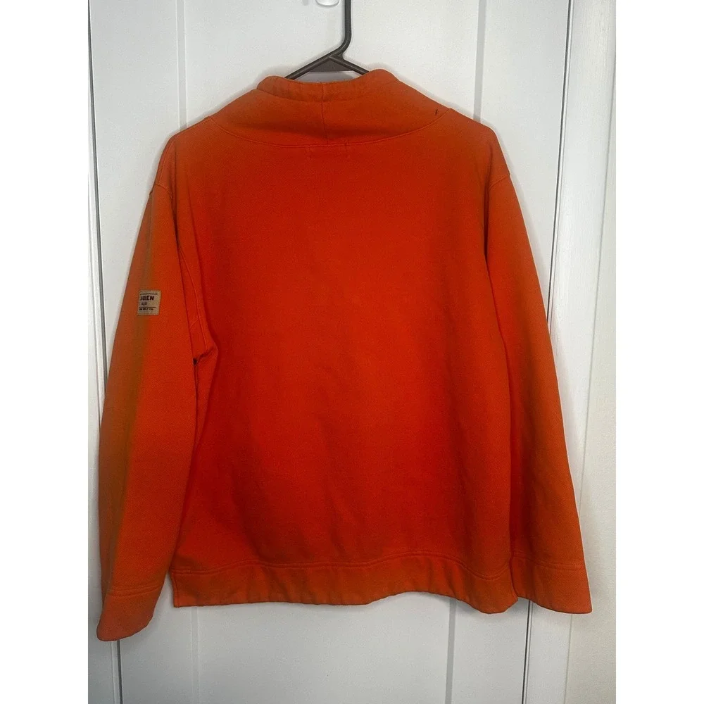 Lauren Ralph Lauren Orange Marine Supply Co RL/67 Cowl Neck Hoodie Mens Large